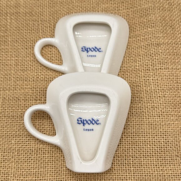 Vintage Spode Tea Bag Holders Blue Room Collection Spoon Rest Floral Set Of 2 - Picture 3 of 9